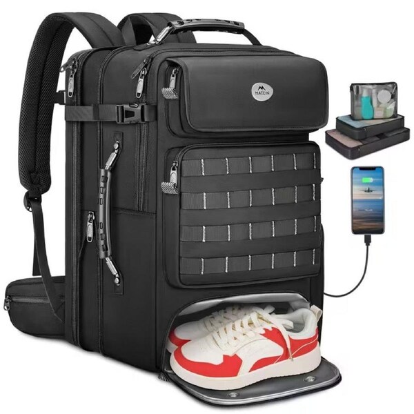 Expandable Travel Backpack with USB Charging Port