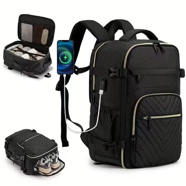 Women’s Large Capacity Laptop Backpack with USB & Shoe Compartment