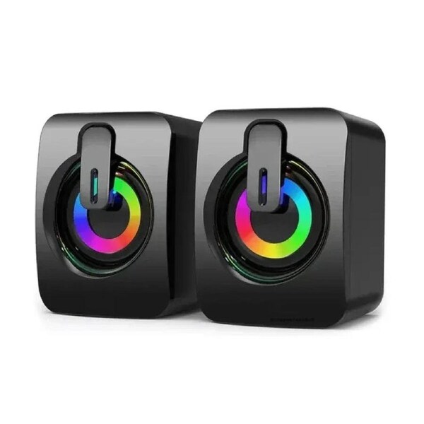 Computer Stereo RGB LED Light Black