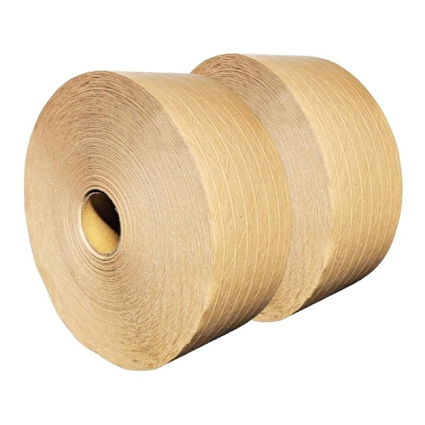 Pacsy Reinforced Water-Activated Kraft Gummed Paper Tape 70 mm × 150 m (40 gsm) – Pack of 2