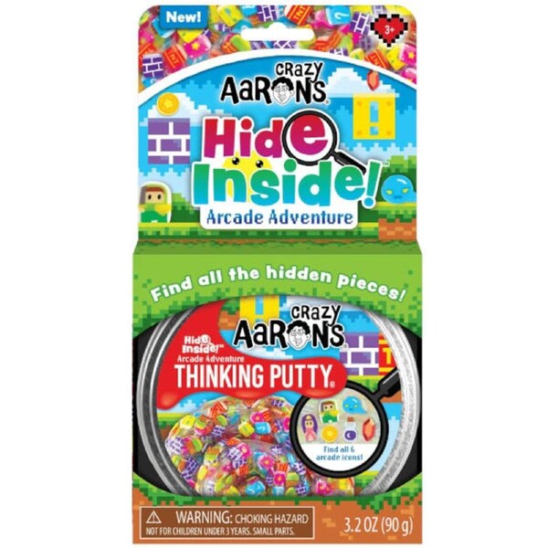Crazy Aarons Thinking Putty Hide Inside Arcade Adventure 90g Tin