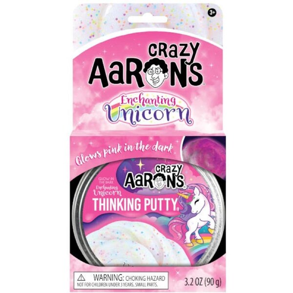 Crazy Aarons Thinking Putty Enchanting Unicorn Glowbrights 90g Tin