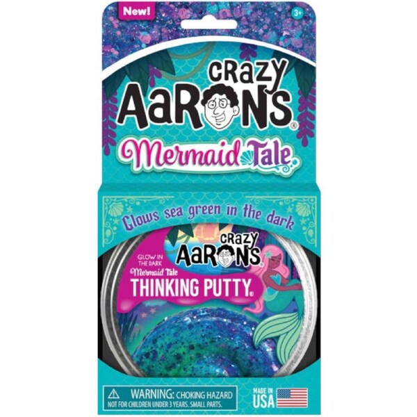 Crazy Aarons Thinking Putty Mermaid Tale Glowbrights 90g Tin