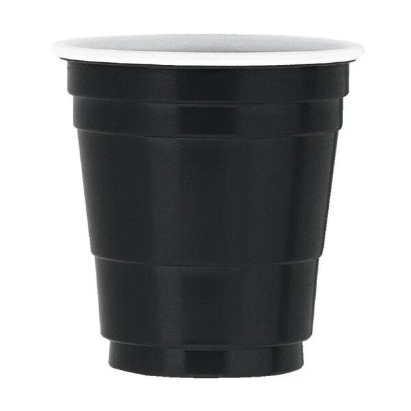 Black Plastic Shot Glasses 59.1ml 20pk