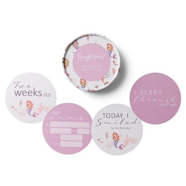 Snuggle Hunny Mermaid & Lilac Reversible Milestone Cards