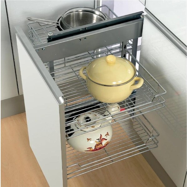 Blind Corner Cabinet Organizer – Chrome Full Access Unit
