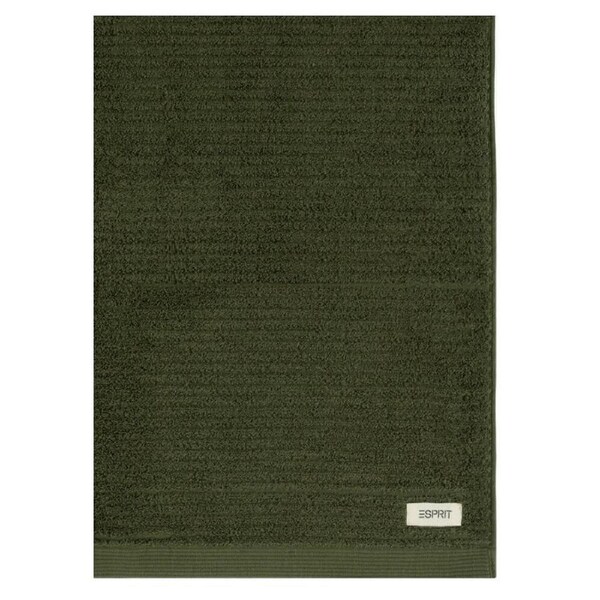 Esprit 600GSM Porto Ribbed Combed Cotton Bath Towel 68x137cm Olive Khaki Green