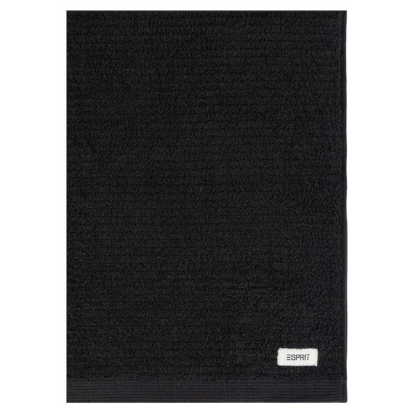 Esprit 600GSM Porto Cotton Ribbed Bath Sheet 74x168cm Onyx Black