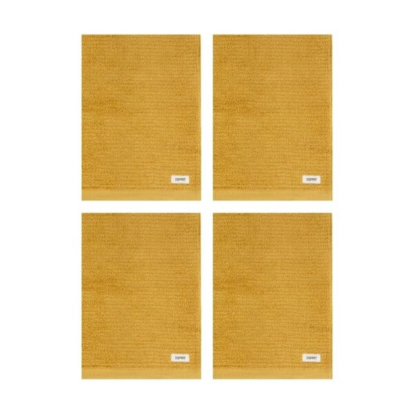 4PK Esprit 600GSM Porto Ribbed Combed Cotton Bath Towel 68x137cm Honey Yellow