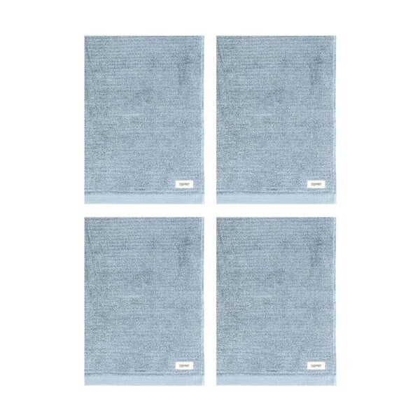 4PK Esprit 600GSM Porto Ribbed Combed Cotton Bath Towel 68x137cm Chambray Blue