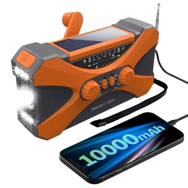 Emergency Hand Crank Solar Radio Orange