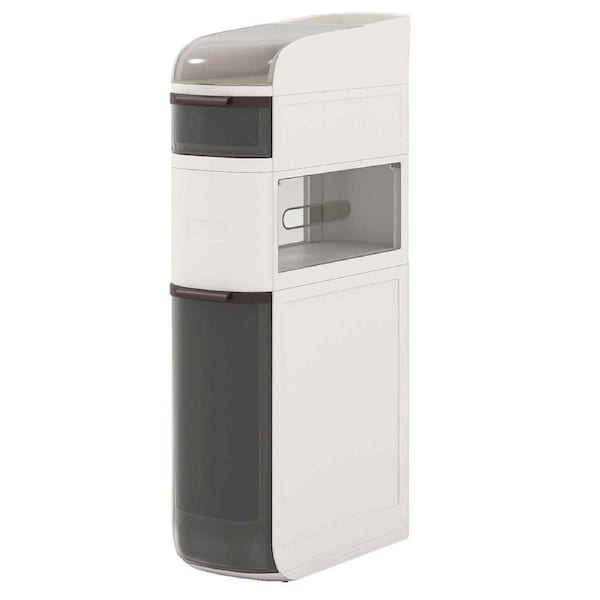 Giantex 4-Tier Narrow Bathroom Storage Cabinet Movable Storage Trolley Cart Toilet Paper Organizer