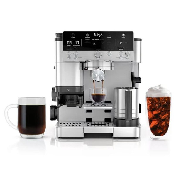 Ninja Premium Coffee Machine - 3-in-1 Brew Espresso Filter and Cold Brew Coffee Maker Machine - Milk Frother - Steams and Froths