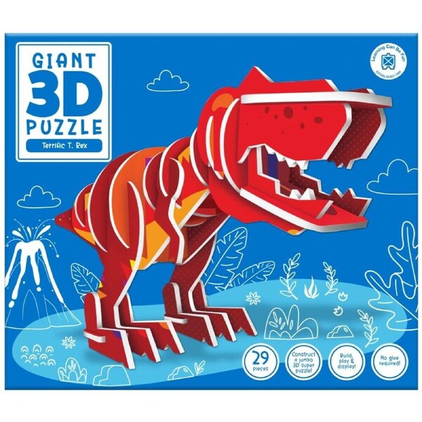 29pc Learning Can Be Fun Giant Kids 3D Puzzle Terrific T. Rex Dinosaur