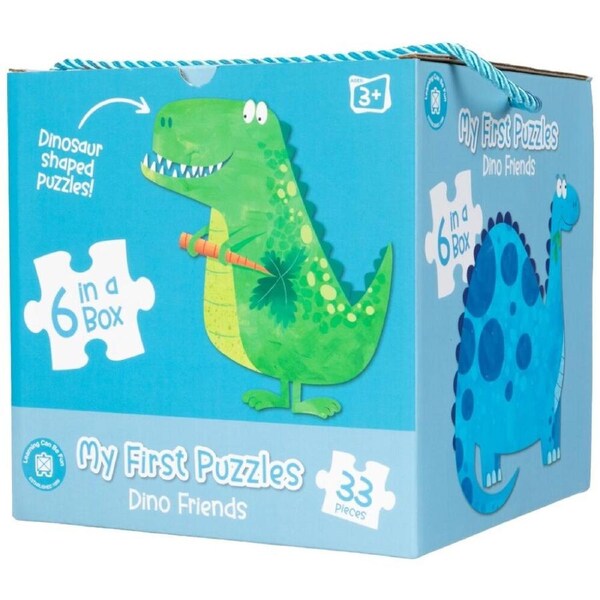 6PK Learning Can Be Fun My First Puzzles Set Dino Friends w/Carry Box 3y+