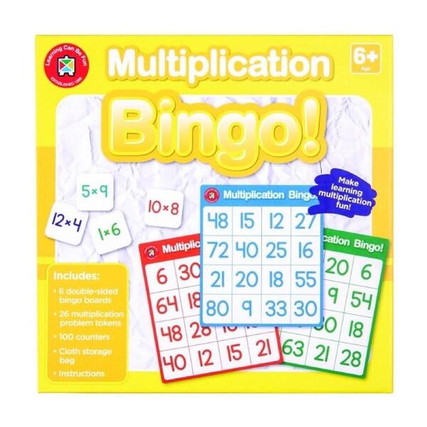 Learning Can Be Fun Multiplication Bingo Childrens Game Educational 6y+