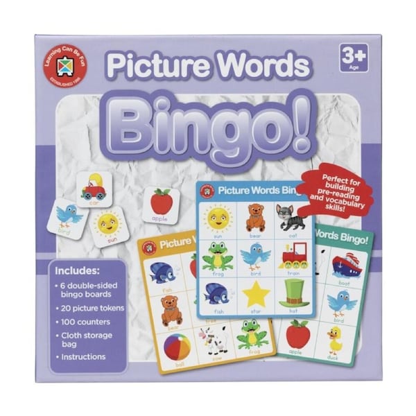 Learning Can Be Fun Picture Words Bingo Vocabulary Game Educational 3y+