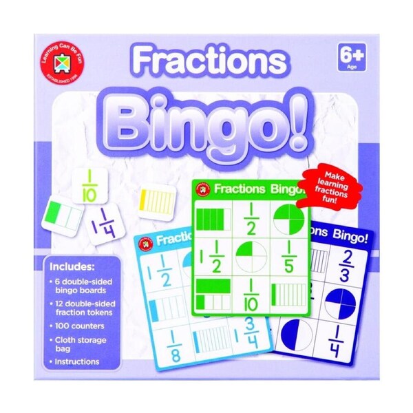 Learning Can Be Fun Fractions Bingo Kids Mathematics Educational Game 6y+