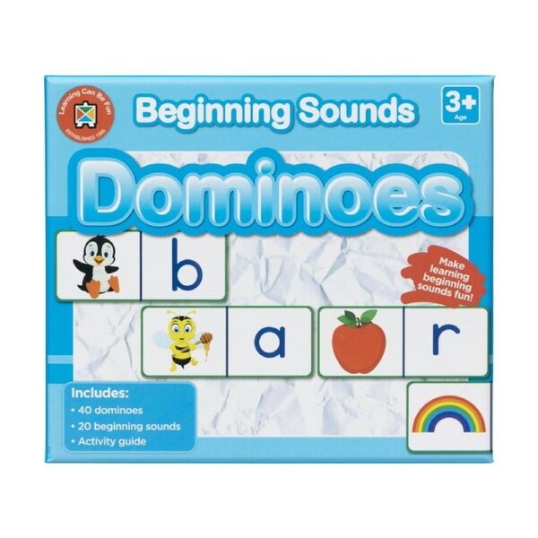 40pc Learning Can Be Fun Beginning Sounds Dominoes Kids Education Game 3y+