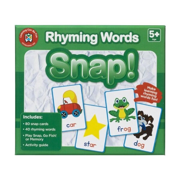 Learning Can Be Fun Rhyming Words Snap! 80 Cards Build Skills Kids Game 5y+