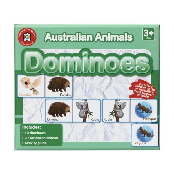40pc Learning Can Be Fun Australian Animal Dominoes Kids Education Game 3y+