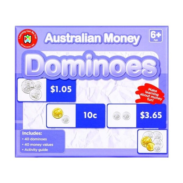 40pc Learning Can Be Fun Australian Money Dominoes Kids Education Game 6y+