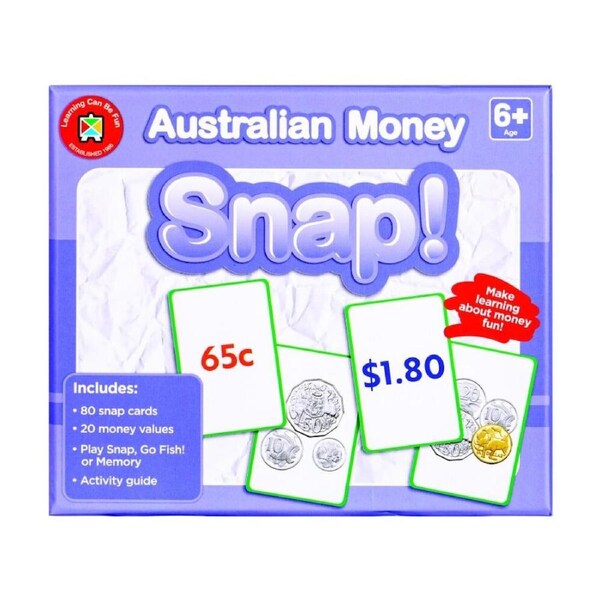 Learning Can Be Fun Australian Money Snap! 80 Cards Learn Values Kids Game 6y+
