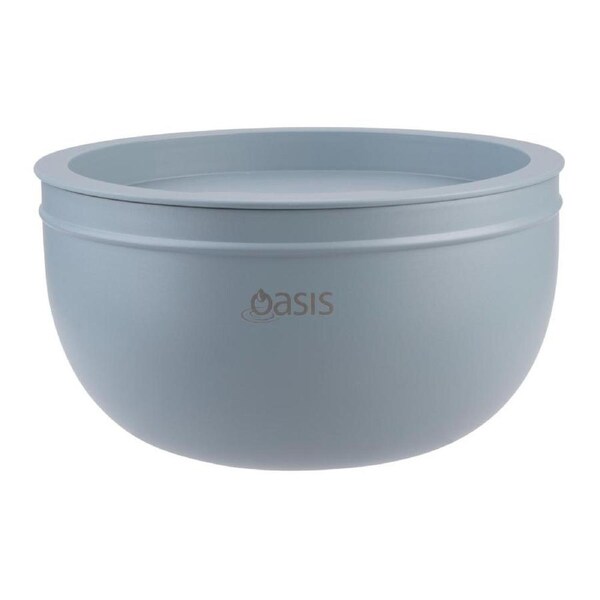 Oasis Stainless Steel Double Wall Salad Bowl with Lid 2.8L