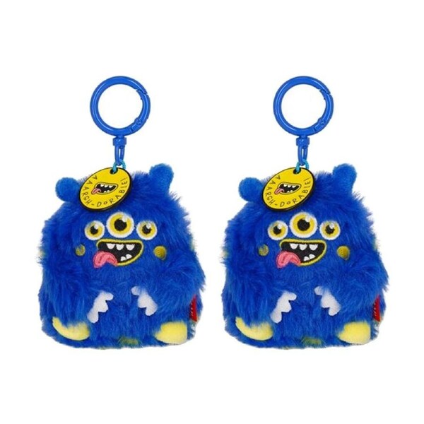 2PK Legami Plush Keyring Monster w/Metal Ring Super Soft Kids Bag Charm/Toy 3y+
