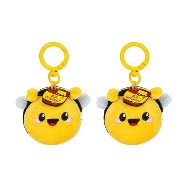 2PK Legami Plush Keyring Bee w/Metal Ring Super Soft Kids Bag Charm/Toy 3y+