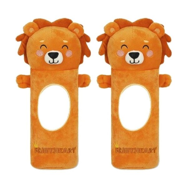 2PK Legami Plush Pencil Case Lion Theme Super Soft w/Zip Kids Stationery 3y+