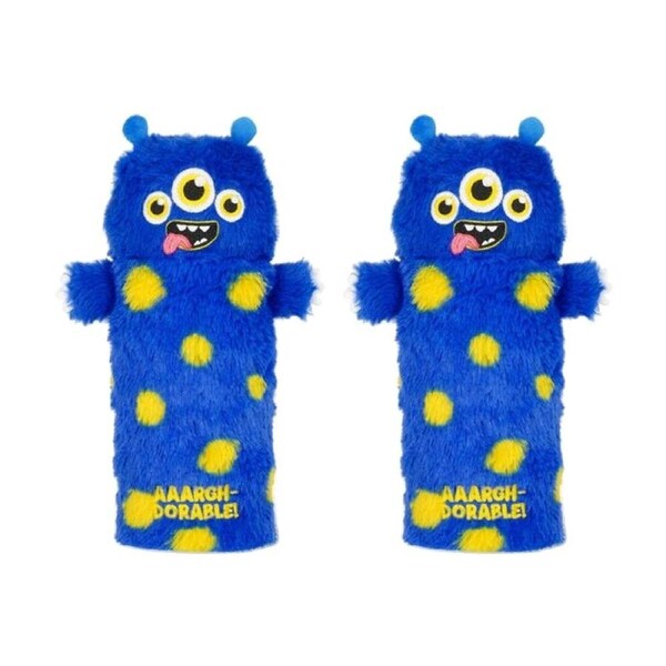 2PK Legami Plush Pencil Case Monster Theme Super Soft w/Zip Kids Stationery 3y+