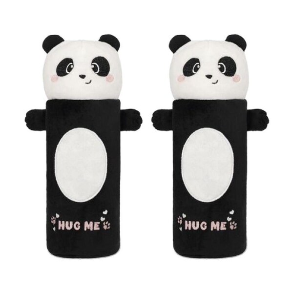 2PK Legami Plush Pencil Case Panda Theme Super Soft w/Zip Kids Stationery 3y+