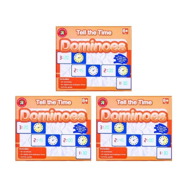3x 40pc Learning Can Be Fun Tell the Time Dominoes Kids Education Game 6y+