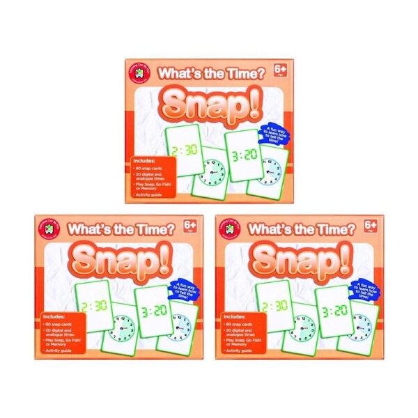 3PK Learning Can Be Fun What's The Time Snap! 80 Cards Digital/Analogue Game 6y+