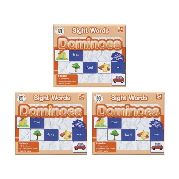 3x 40pc Learning Can Be Fun Sight Words Dominoes Kids Early Education Game 5y+