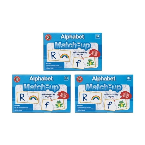 3PK Learning Can Be Fun Alphabet Match-Up 52 Self Correcting Puzzles Kids 3y+