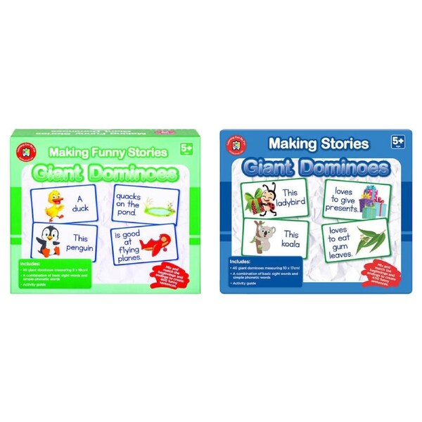 80pc Learning Can Be Fun Making Story Telling Giant Dominoes Kids Game Set 5y+