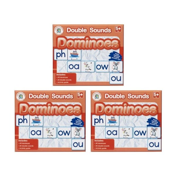 3x 40pc Learning Can Be Fun Double Sounds Dominoes Kids Education Game 5y+