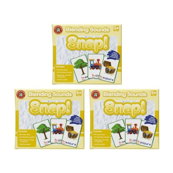 3PK Learning Can Be Fun Blending Sounds Snap! 80 Cards Phonics Practice Kids 5y+