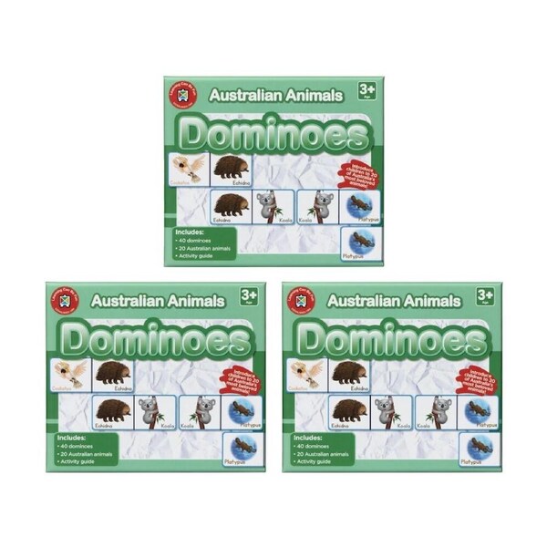 3x 40pc Learning Can Be Fun Australian Animal Dominoes Kids Education Game 3y+