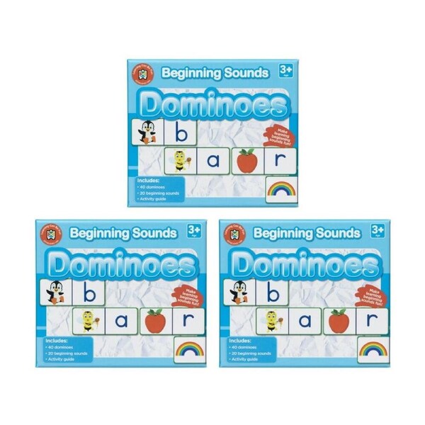 3x 40pc Learning Can Be Fun Beginning Sounds Dominoes Kids Education Game 3y+