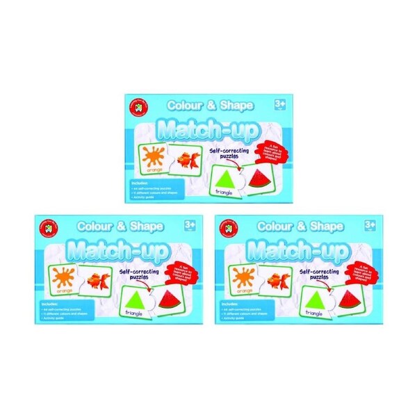 3PK Learning Can Be Fun Colour & Shape Match-Up 44 Creative Puzzles For Kids 3y+