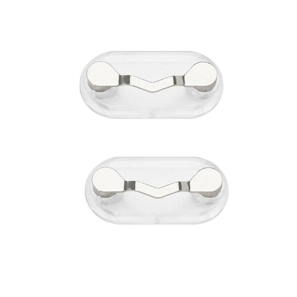 2Pcs Stainless Steel Eyeglass Holder Clip for Spectacles and Sunglasses-Sliver