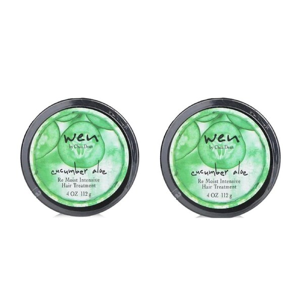 2x Wen by Chaz Dean Cucumber Aloe Re-Moist Intensive Hair Treatment 112g/4oz - Deep Conditioning Hair Mask for Dry, Damaged, Colour-Treated Hair, Hydrating & Restorative