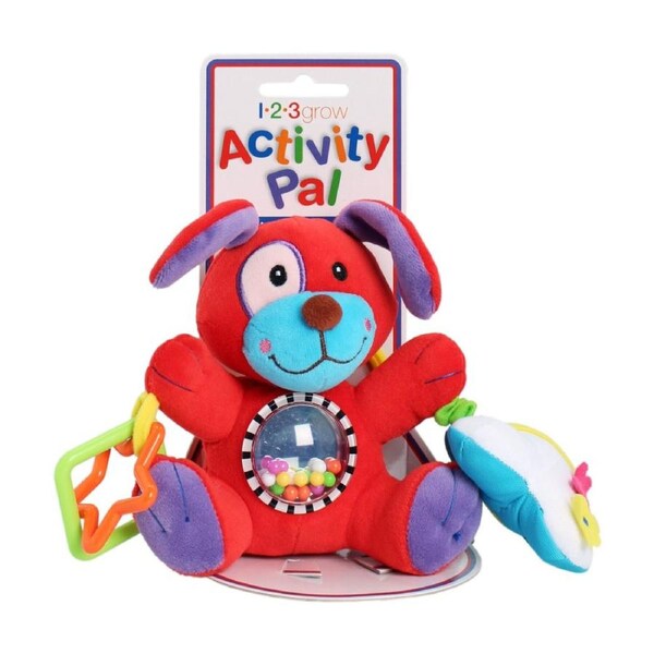 123 Grow Activity Pal Baby Interactive & Sensory Toy W/ Teething Ring 0m+ Dog