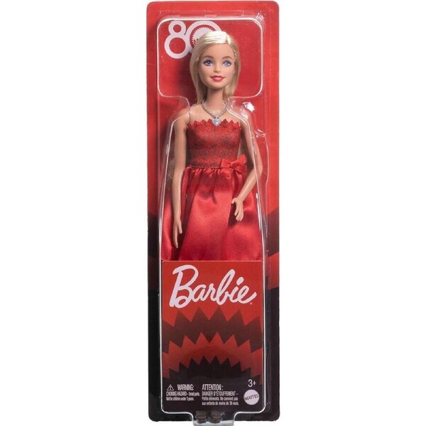 Barbie Mattel 80Th Anniversary Ruby-Red Celebration Fashion Doll JGD25