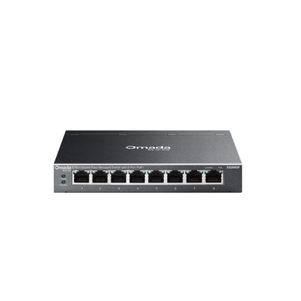 TP-Link ES208GP Omada 8-Port Gigabit Easy Managed Switch with 8-Port PoE+, 8 x Gigabit PoE+ Ports , 802.3at/af, 64 W PoE Power