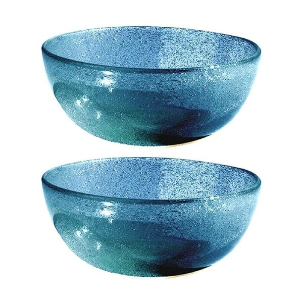 2PK KAS Australia Mini Bubble Glass Bowl Textured Matte Glass One Size Blue