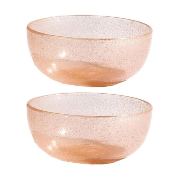2PK KAS Australia Mini Bubble Glass Bowl Textured Matte Glass One Size Blush